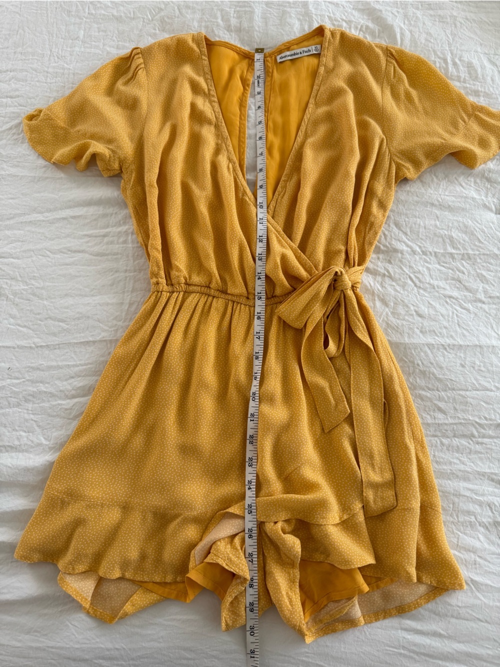 Abercrombie & Fitch Mustard Yellow Wrap Romper size XS - Picture 6 of 7